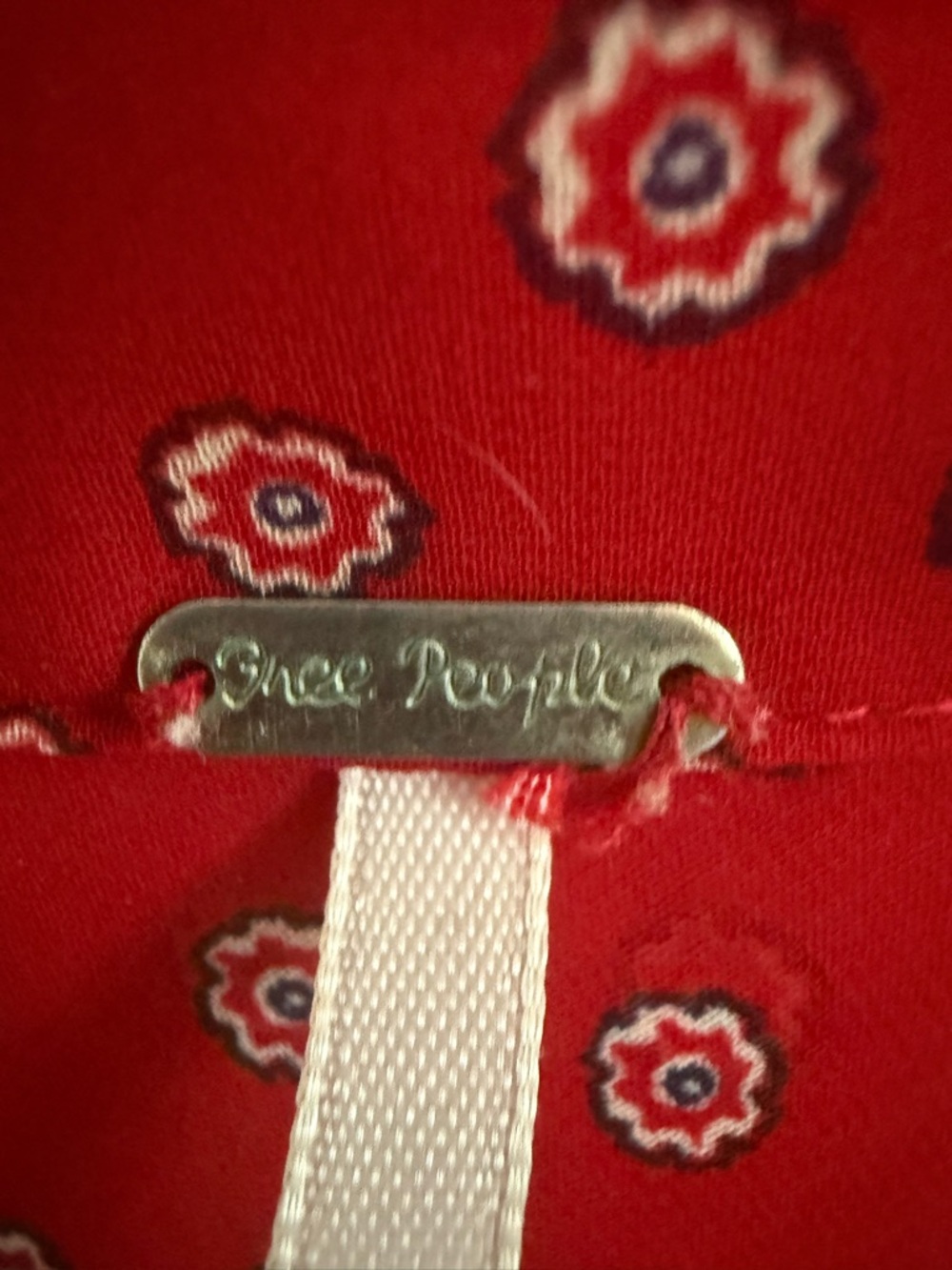 Free People Red Floral-Print Blouse